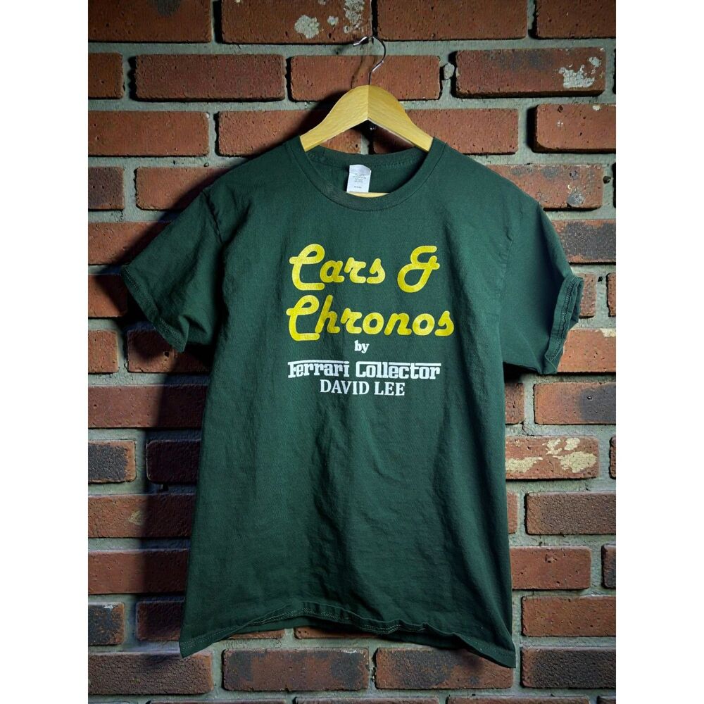 Cars & Chronos Ferrari Collector David Lee Graphic T Shirt Green Size Medium